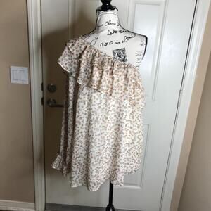 Torrid Women's Chiffon Ruffle One Shoulder Floral Blouse NEW~ Size 3 PLUS SIZE